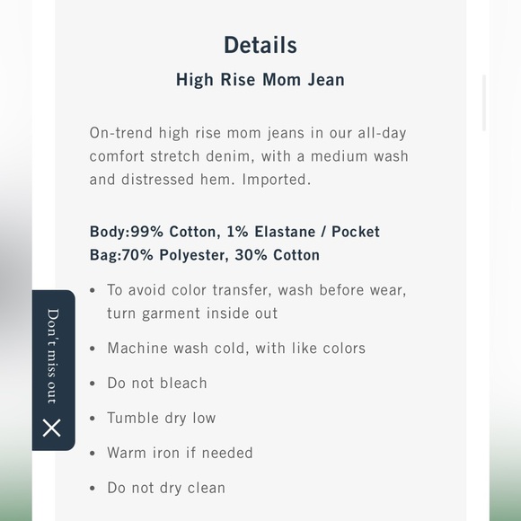 Abercrombie Distressed Curve Love High Rise Mom Jeans- Size 27 - Picture 8 of 8